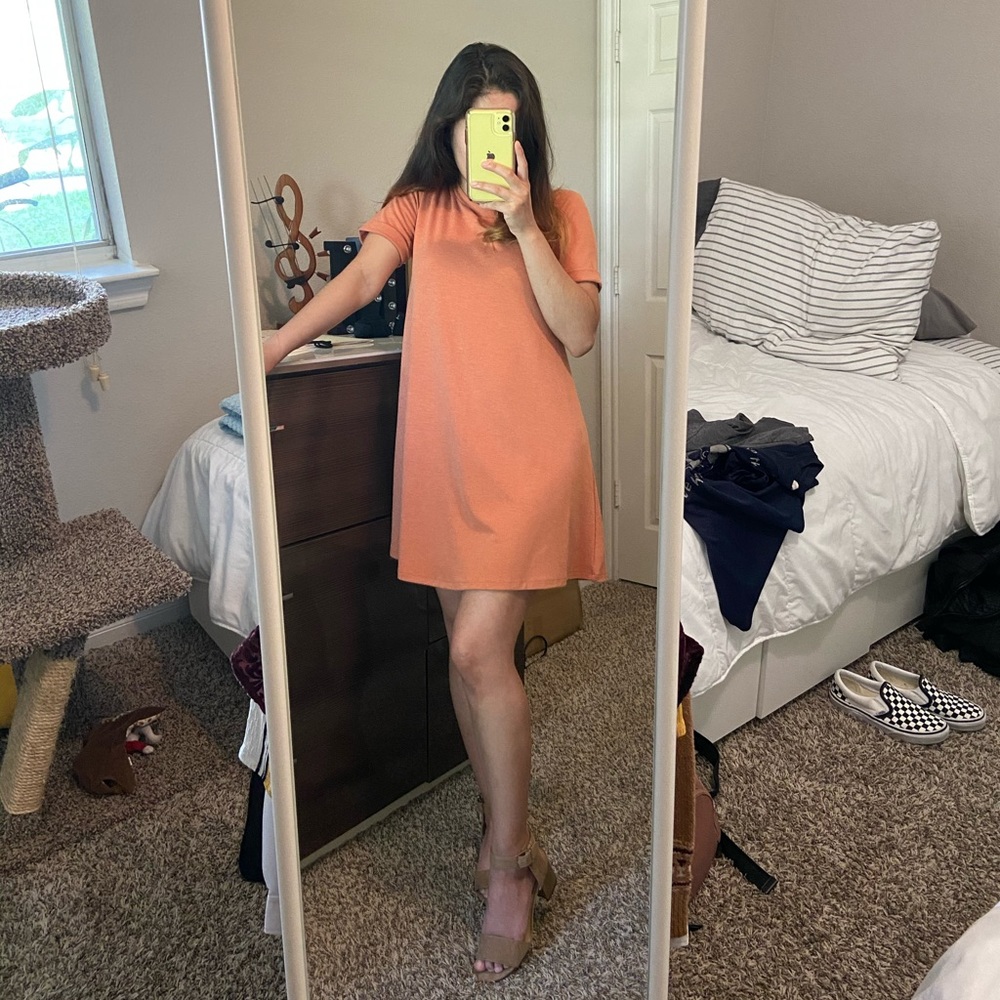 Light burnt orange mini dress